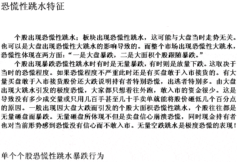 股票恐慌性跳水图形解析