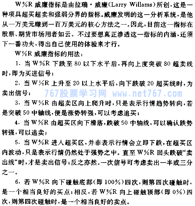 威廉指标 W%R