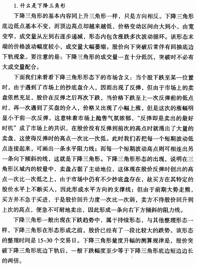 下降三角形
