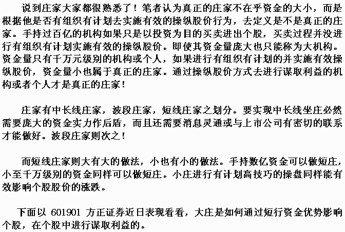方正证券庄家涨停套利